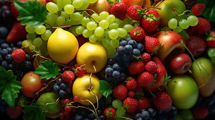 Closeup Fruits Nature For Background. Generative Ai.