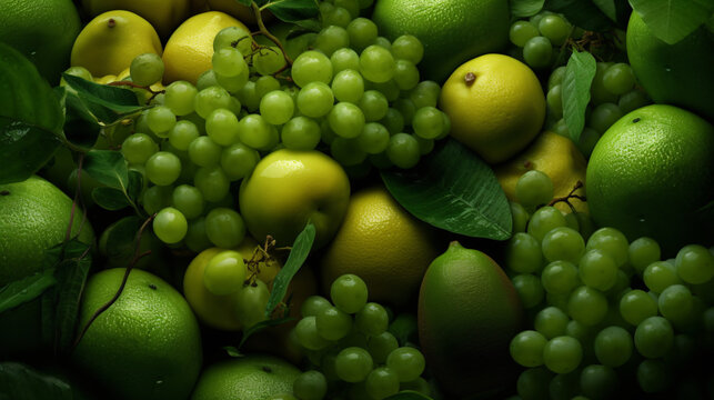 Closeup green Fruits Nature For Background. 