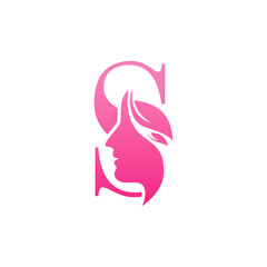 Initial S face beauty logo design templates