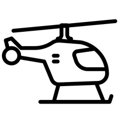 Helicopter single outline icon. Transportation illustration  for templates, web design and infographics. Pixel-perfect at 64x64