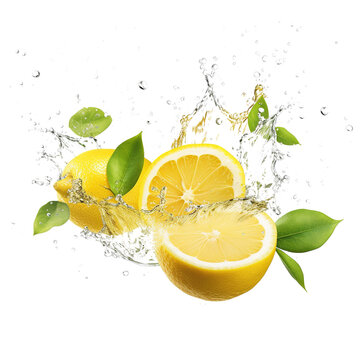 lemon splash isolated