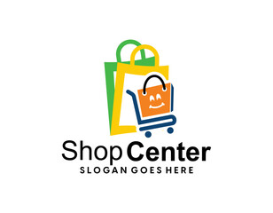 E commerce logo design vector. Online shop logo design idea