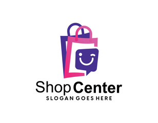 E commerce logo design vector. Online shop logo design idea