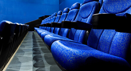 Empty rows of seats in a cinema or theater