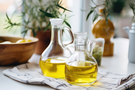 Preparing and cooking with plant-based oils, such as olive oil or coconut oil.