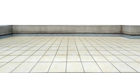 Empty platform against white background