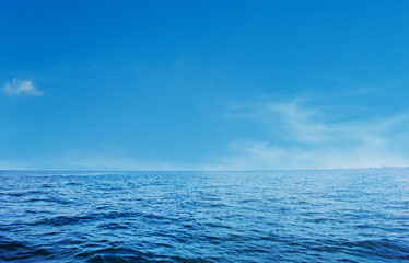Fototapeta na wymiar Beautiful blue sea and sky for background