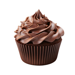 Chocolate cupcake with cream png transparent background
