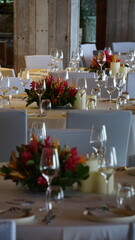 Wedding preparation, table setting