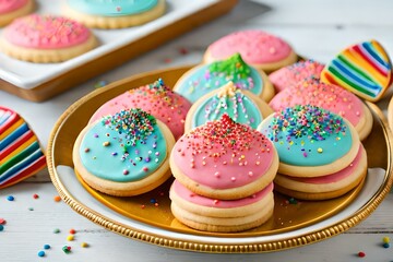 cookies on a plate with sprinkles  generated by AI