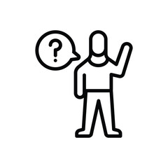 Obraz premium Black line icon for ask 