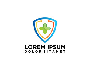 Cross plus medical logo icon design template elements