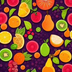 colorful fruits vector illustration background