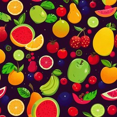 colorful fruits vector illustration background
