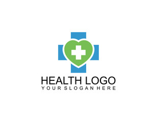 Medical Logo Health Icon isolated on White Background. Flat Vector Logo Design Template Element
