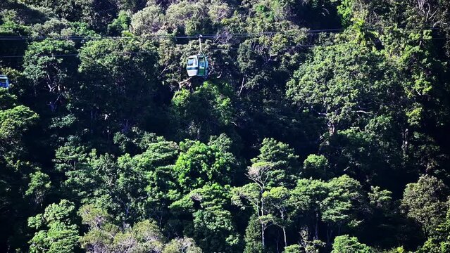 Skyrail Rainforest Cableway ,a 7.5 kilometre scenic cableway running above the Barron Gorge National Park a World Heritage in the Wet Tropics of Cairns in Queensland Australia