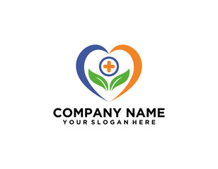 Modern Healthcare Medical Logo. Blue and Green Geometric Linear Rounded Cross Sign Health Icon Infinity Style isolated on Dark Background. Flat Vector Logo Design Template Element.