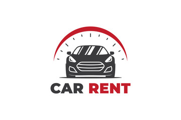 car rent logo template sedan