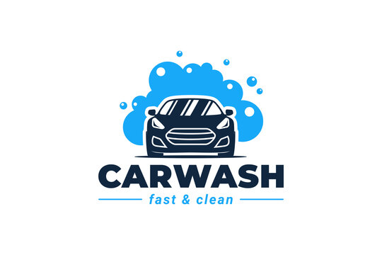 car wash logo bubble foam steam