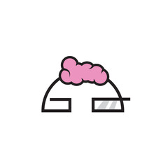 people brain genius logo icon illustration.