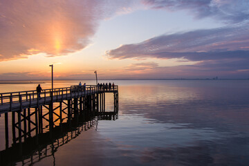 sunset at bayfront park in daphne, alabama