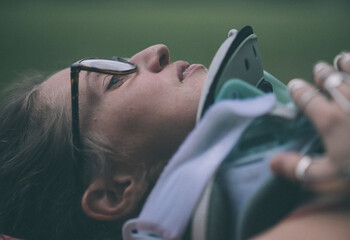 Young Woman with Ehlers Danlos Syndrome in Neck Brace