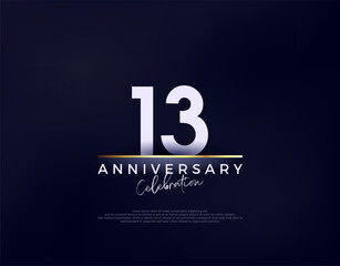 Fototapeta na wymiar Simple modern and clean 13th anniversary celebration vector. Premium vector background for greeting and celebration.