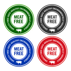 Meat free Cruelty free, safe, healthy. Environmentally friendly. Lab - Grown. Cultured meat badge logo, icon. Vector illustration. Can be used business company for eco, organic, bio theme.