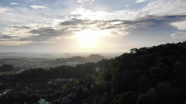 4K Aerial Footage of A Chinese Temple in Ao Nang, Krabi