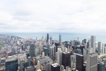 Fototapeta na wymiar Downtown Chicago as seen from the top of Willis Tower