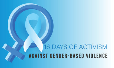 16 days of activism against gender based violence. background, banner, card, poster, template. Vector illustration.