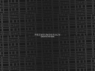 Black abstract background design. Modern wavy lines pattern (guilloche curves) in monochrome colors. Premium line texture for banners, business backgrounds. Dark horizontal vector template.