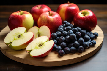 Naklejka na ściany i meble Whole fruit options for snacking, like sliced apples or mixed berries. 