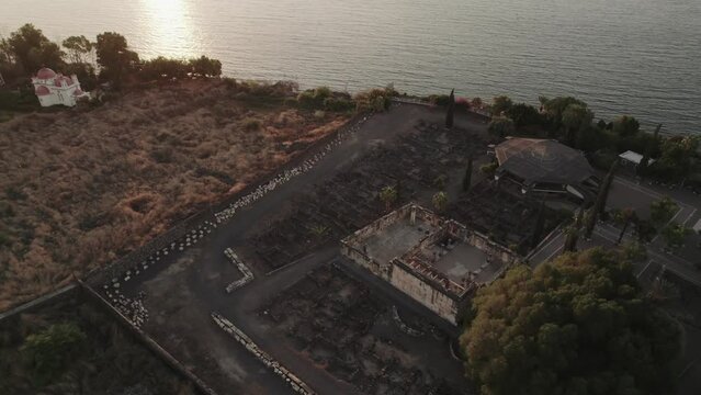 A Ruin Synagogue Of Capernaum At Kfar Nahum, Israel. A Biblical Jewish site