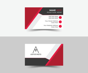 professional creative corporate business card red color.