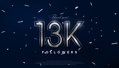 Blue silver design for greeting to 13k followers celebration.