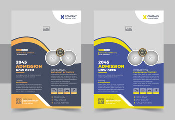 Admission Coming soon Flyer vector template, Junior and senior high school promotion banner