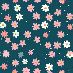 Fototapeta na wymiar Floral Polka Dots, Flower background.