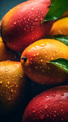 Fototapeta na wymiar Freshly washed mangoes