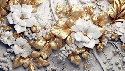 Elegant Gold and Marble Luxury Background with Ornate