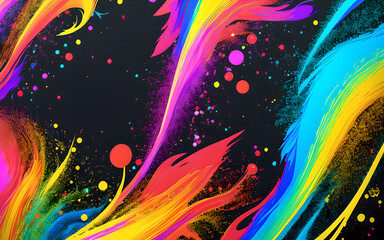 Fantasy fractal High resolution colorful abstract wallpaper Iridescent rainbow art print beautiful background wallpaper.Generative AI