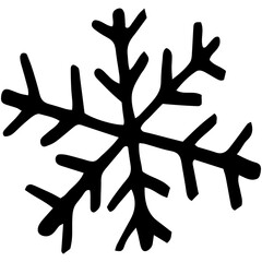 Doodle snowflake, single element. Transparent PNG Clipart
