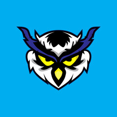 fancy owl logo, perfect for gamer, logo, mascot, icon, t-shirt, etc.