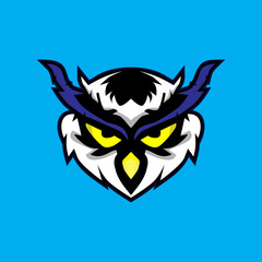 fancy owl logo, perfect for gamer, logo, mascot, icon, t-shirt, etc.