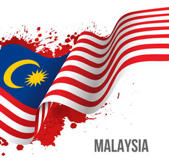 Vector illustration of 31 AUGUST HAPPY INDEPENDENCE DAY and Malaysia flag - 625434367