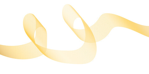 Abstract wavy lines flowing curve golden gradient color on transparent background. Abstract white background colorful lines. modern wavy stripes on white background isolated.