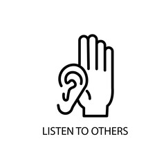 Listen to Others Thin Line Vector Icon Isolated on the White Background.