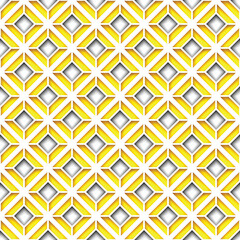 Seamless Colorful Geometric Pattern with Rhombuses. Endless Modern Mosaic Texture.  Fabric Textile, Wrapping Paper, Wallpaper. Vector 3d Illustration. Abstract Art