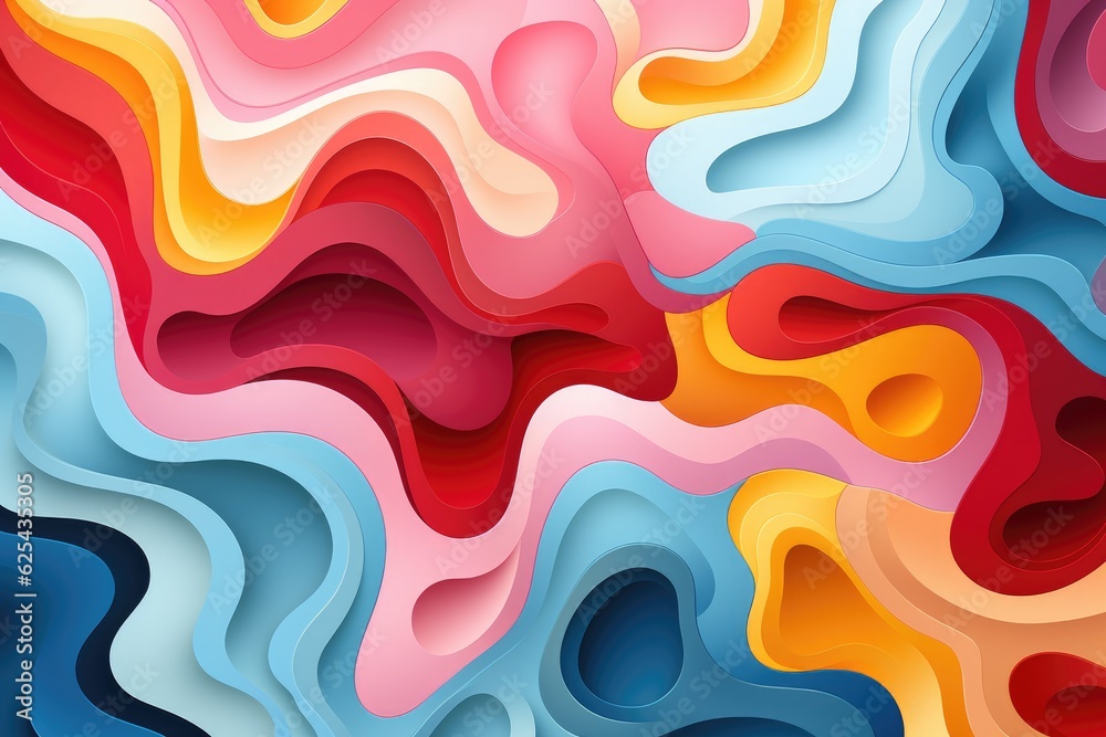 Poster Abstract colorful background with ripples. Generative AI
