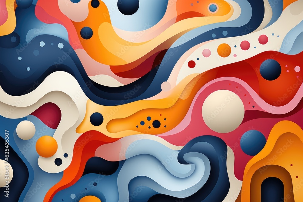 Poster Abstract colorful background with ripples. Generative AI